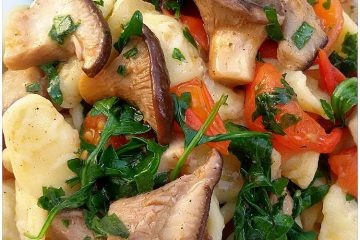 Orecchiette funghi cardoncelli pomodorini e rucola - la cucina pugliese