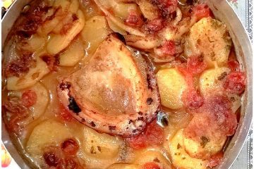 Seppia al forno con pomodori e patate - la cucina pugliese