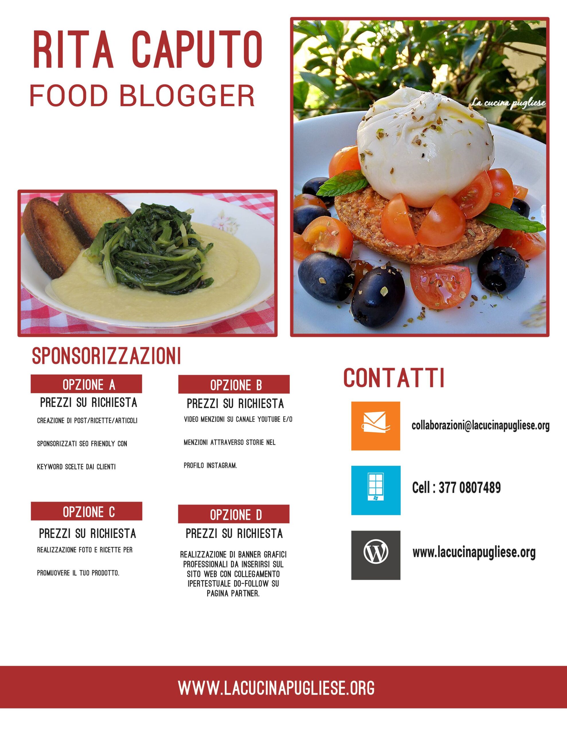 MediaKit La Cucina Pugliese di Rita Caputo Food Blogger Puglia